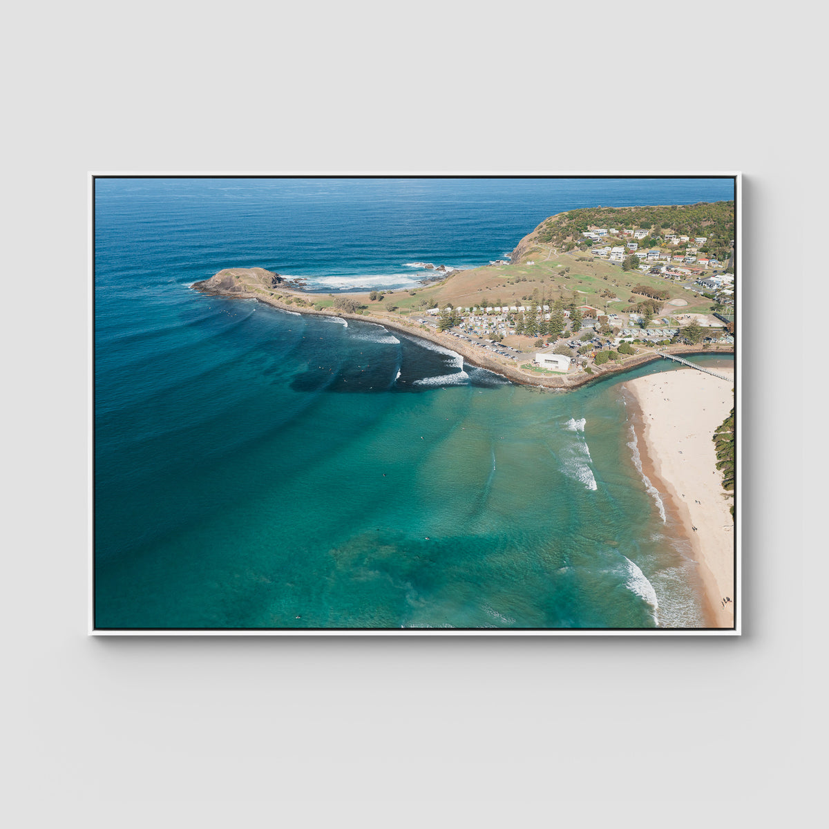 Crescent Head Swell Lines ii - Art Print - Float Frame Canvas - White - Landscape