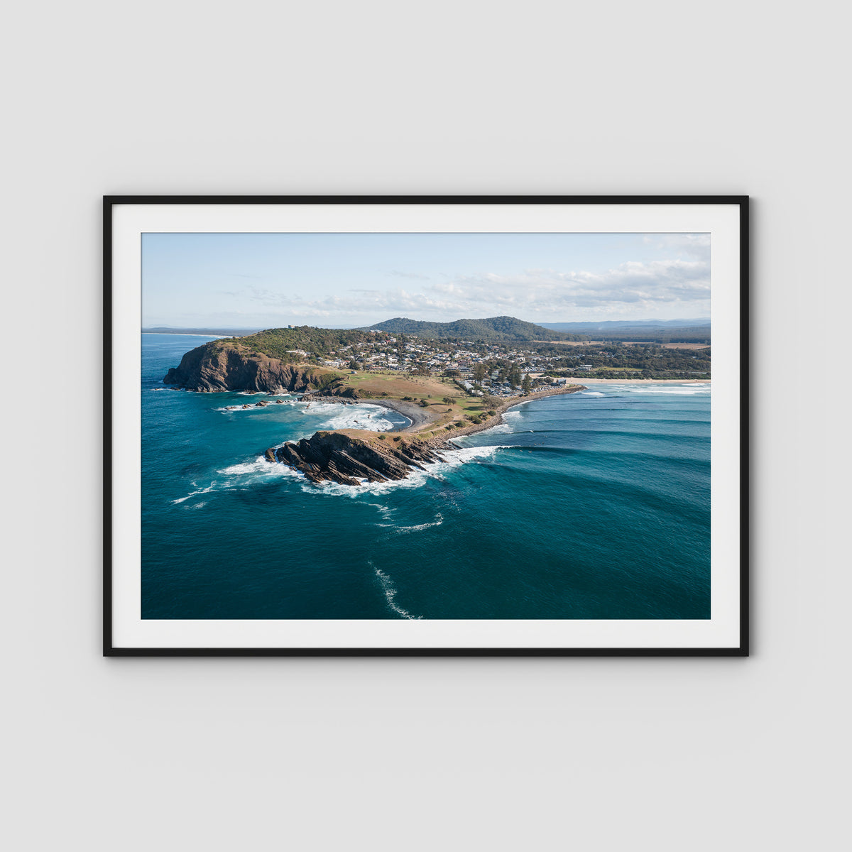 Crescent Head Headland ii - Art Print - Traditional Frame - Black - Landscape