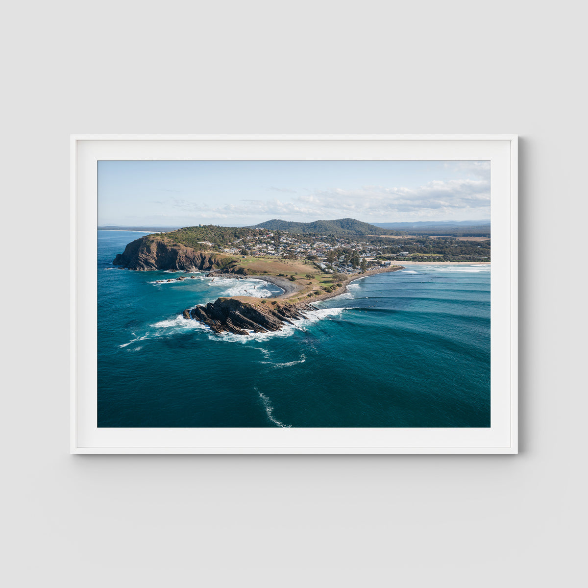 Crescent Head Headland ii - Art Print - Traditional Frame - White - Landscape