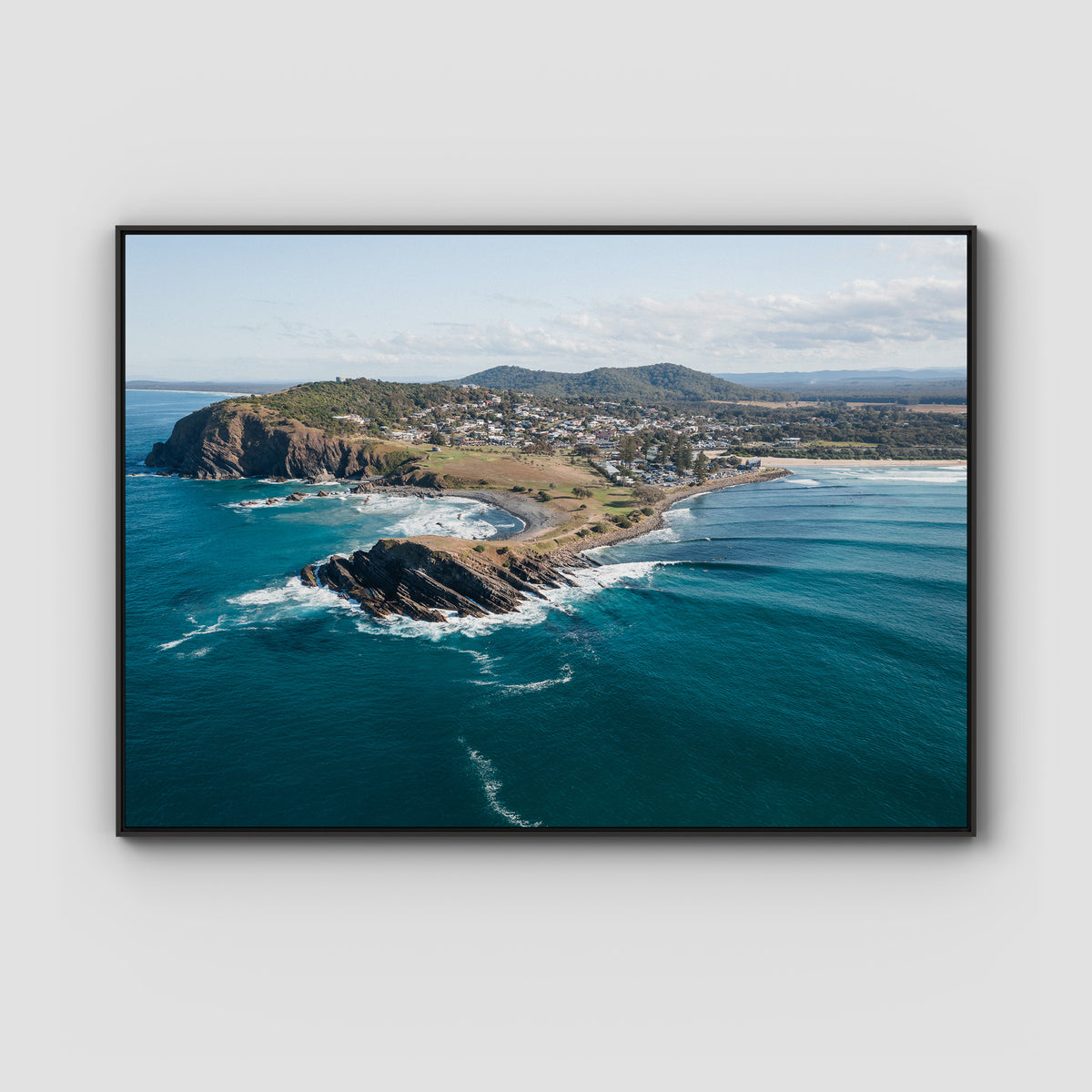 Crescent Head Headland ii - Art Print - Float Frame Canvas - Black - Landscape