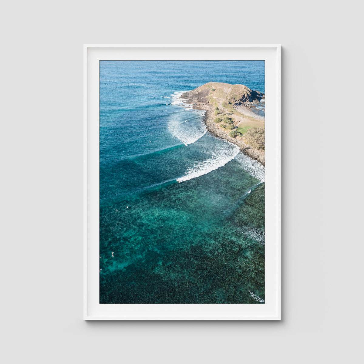 Crescent Head  Swell Lines iii - Art Print - Traditional Frame - White - Portrait