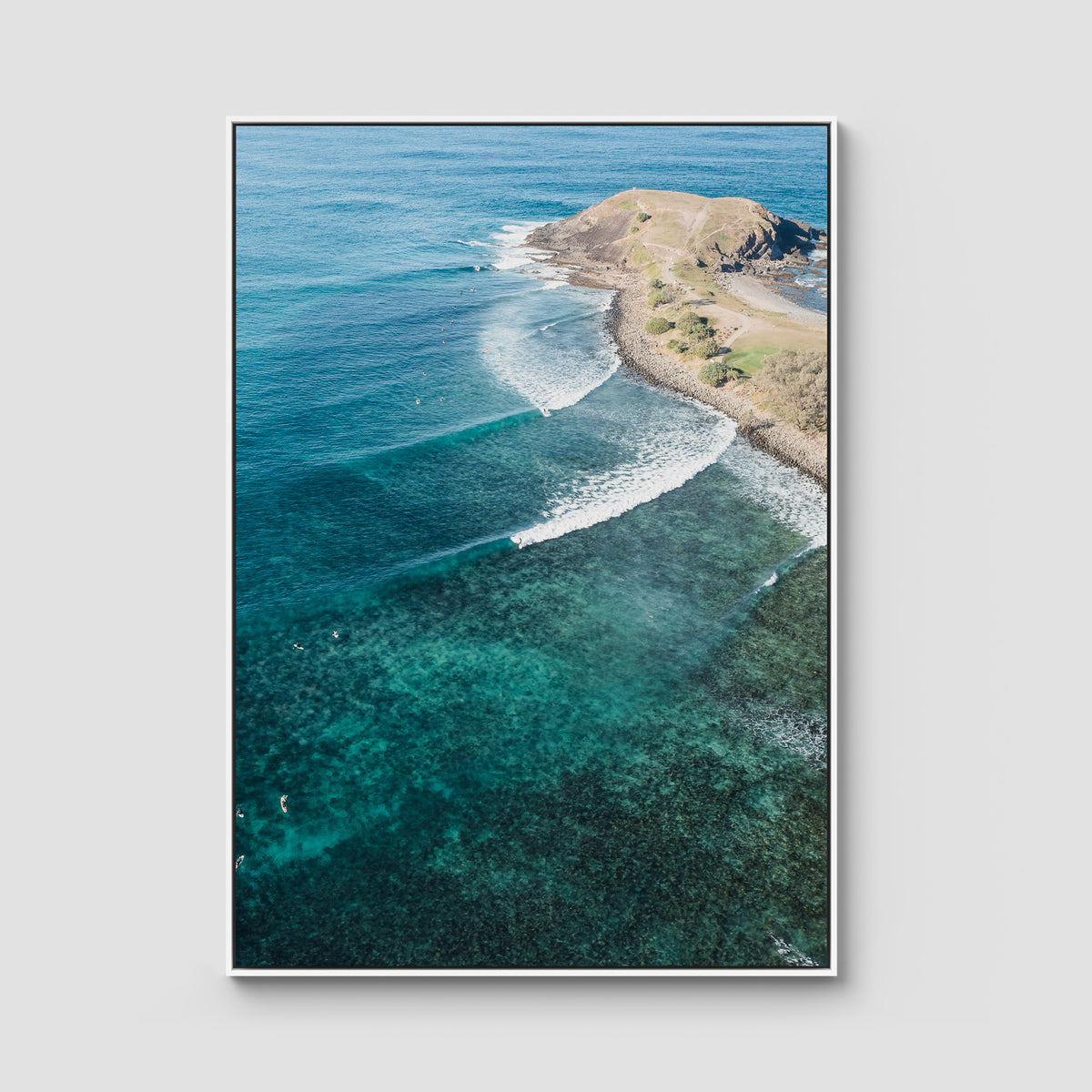 Crescent Head  Swell Lines iii - Art Print - Float Frame Canvas - White - Portrait