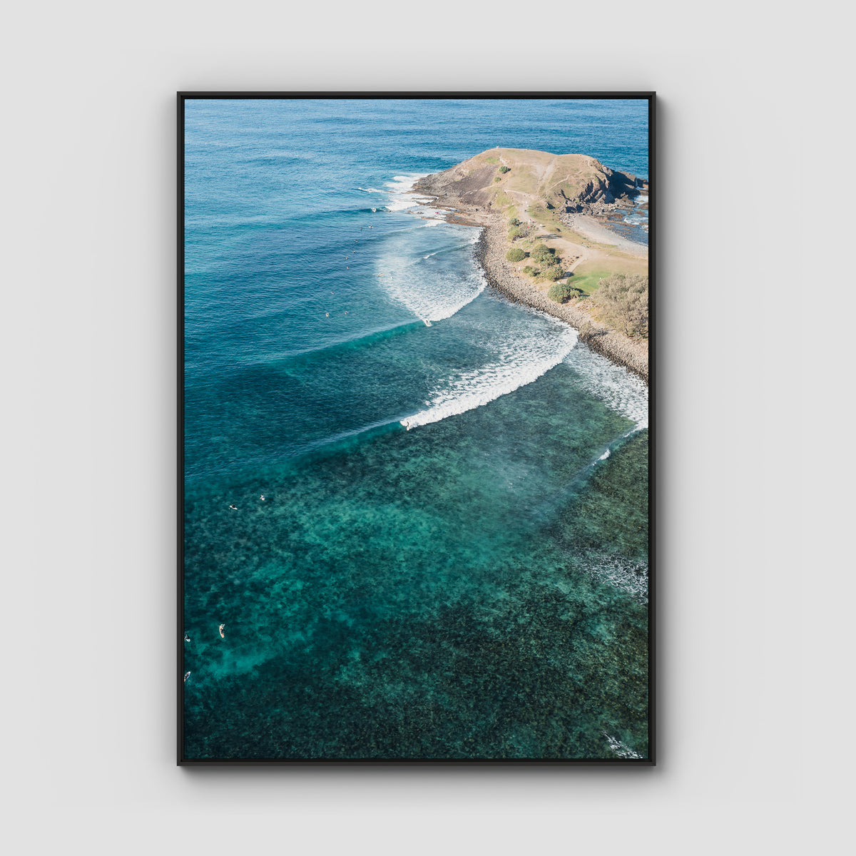 Crescent Head  Swell Lines iii - Art Print - Float Frame Canvas - Black - Portrait