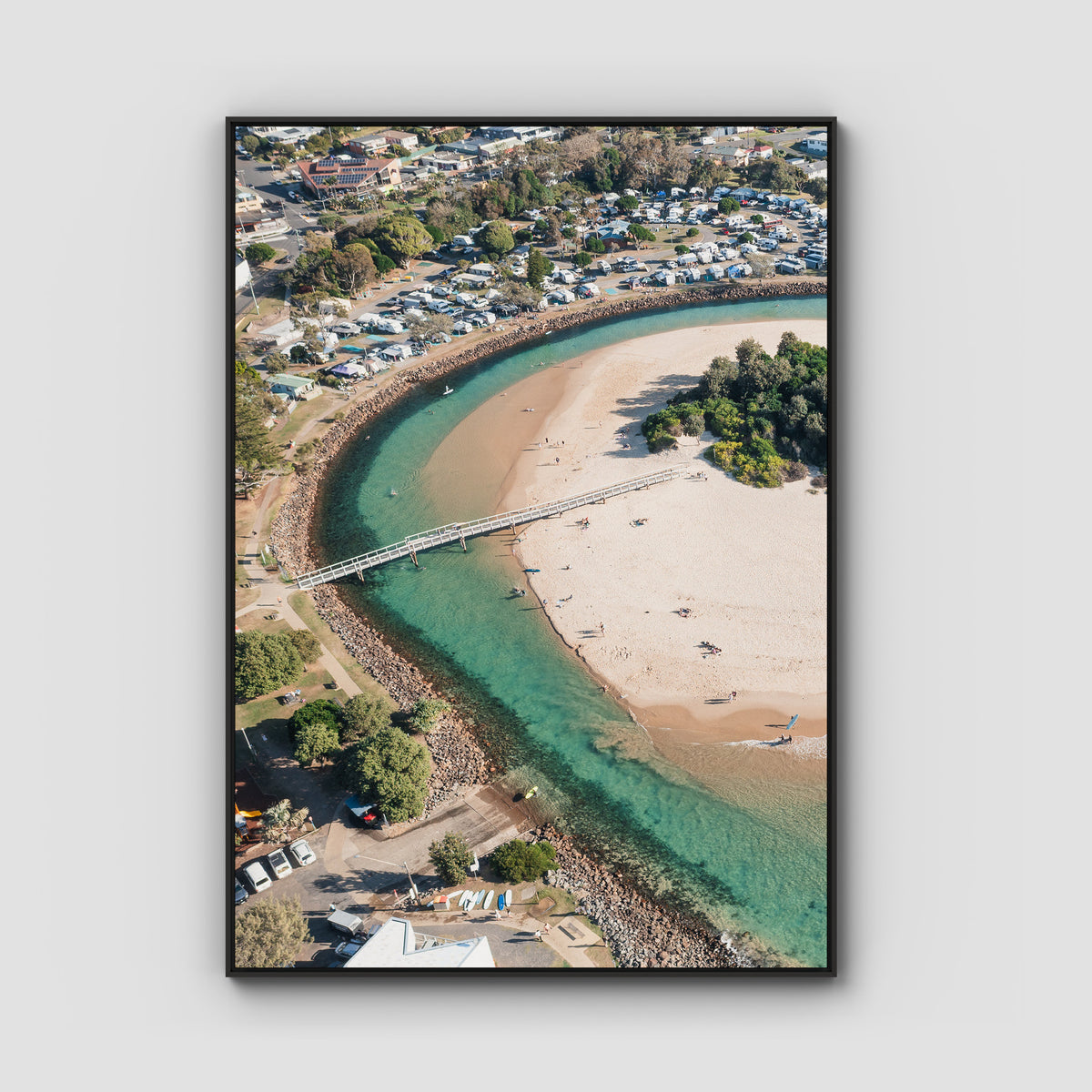Crescent Head Creek Bridge - Art Print - Float Frame Canvas - Black - Portrait