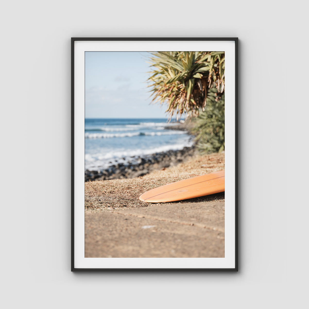 Single Fin Love - Crescent Head - Art Print - Traditional Frame - Black - Portrait