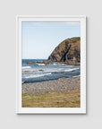 Pebbly Beach - Crescent Head - Art Print - Traditional Frame - White - Portrait