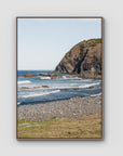 Pebbly Beach - Crescent Head - Art Print - Float Frame Canvas - Raw Oak - Portrait