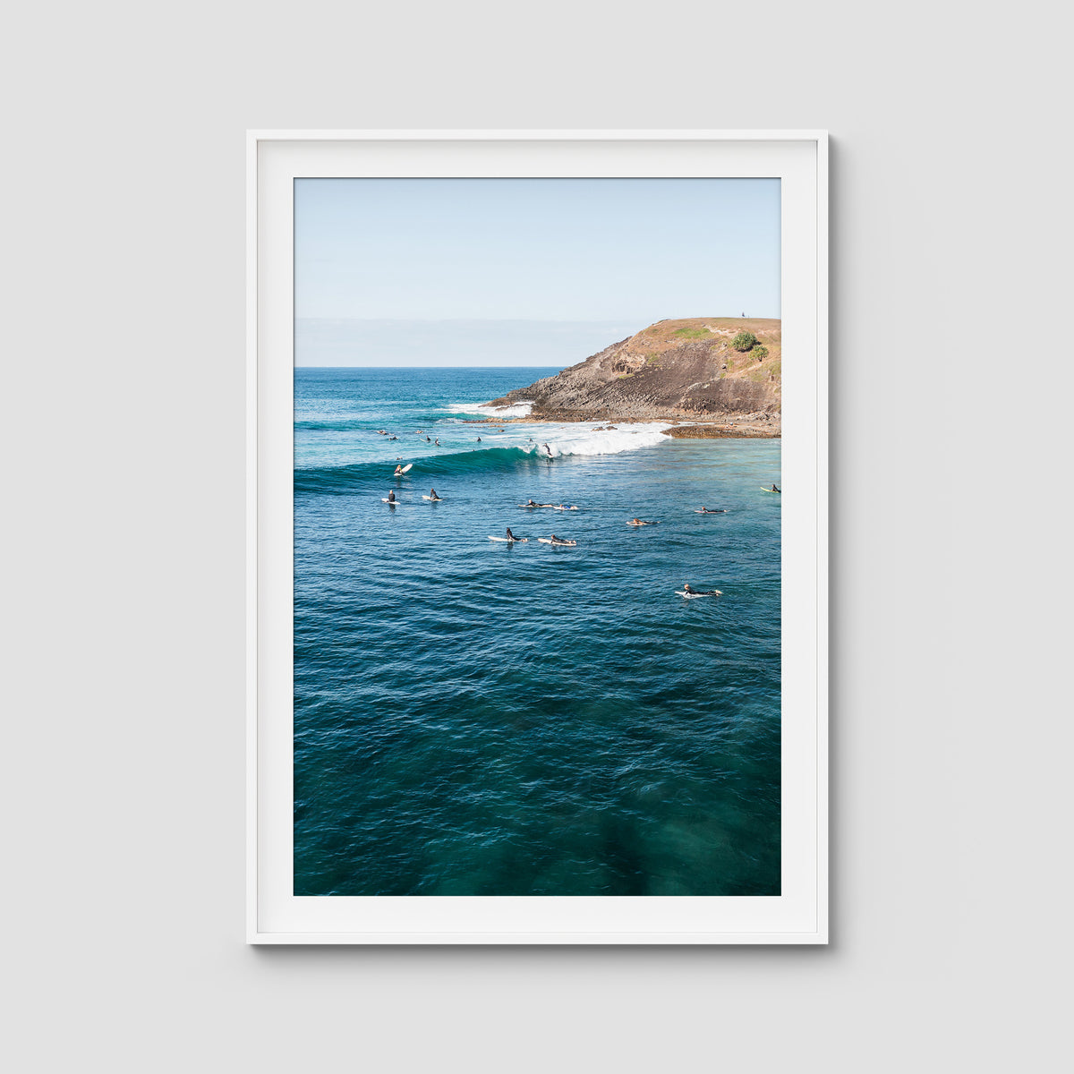 Crescent Head Waves ii - Art Print - Traditional Frame - White - Portrait