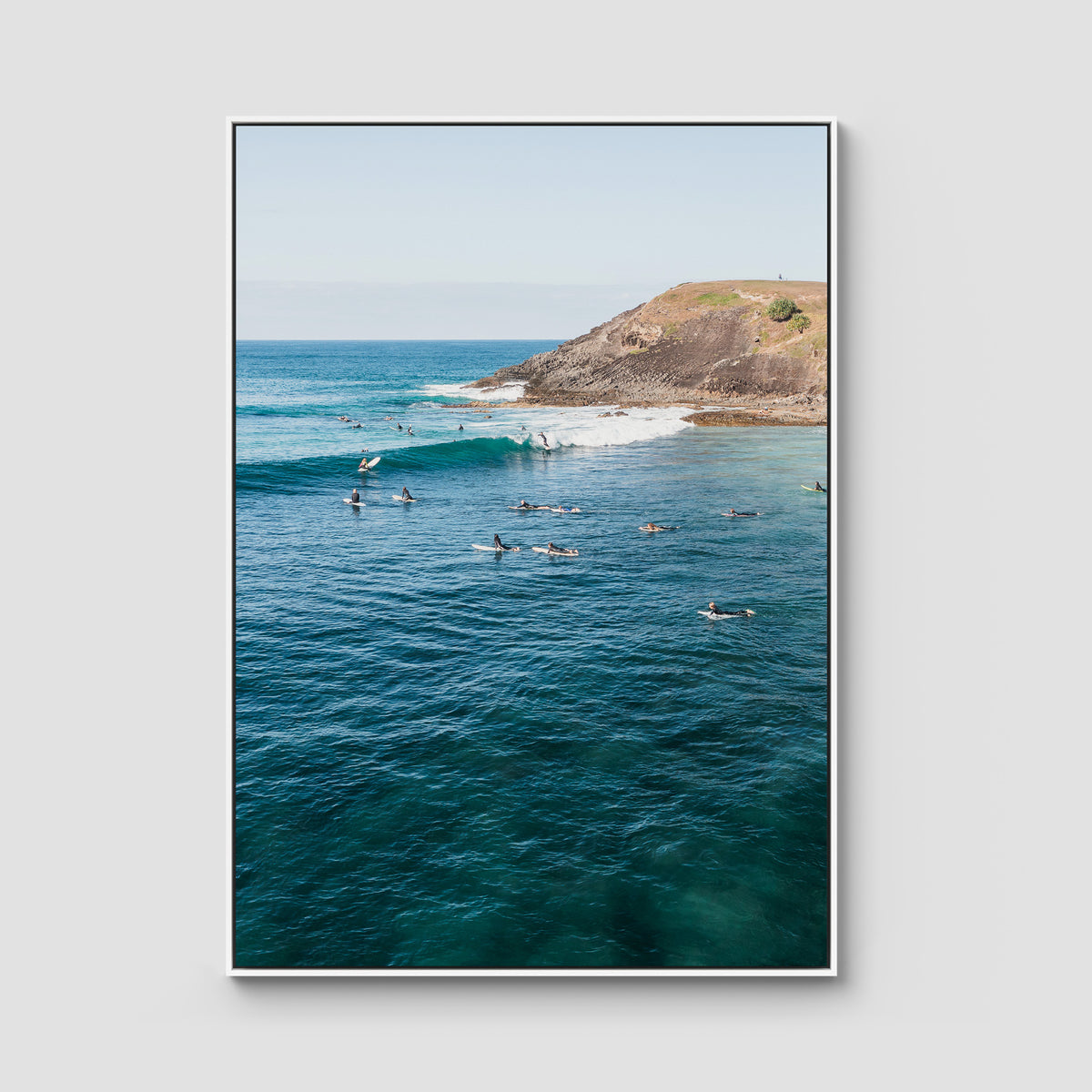 Crescent Head Waves ii - Art Print - Float Frame Canvas - White - Portrait