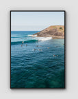 Crescent Head Waves ii - Art Print - Float Frame Canvas - Black - Portrait