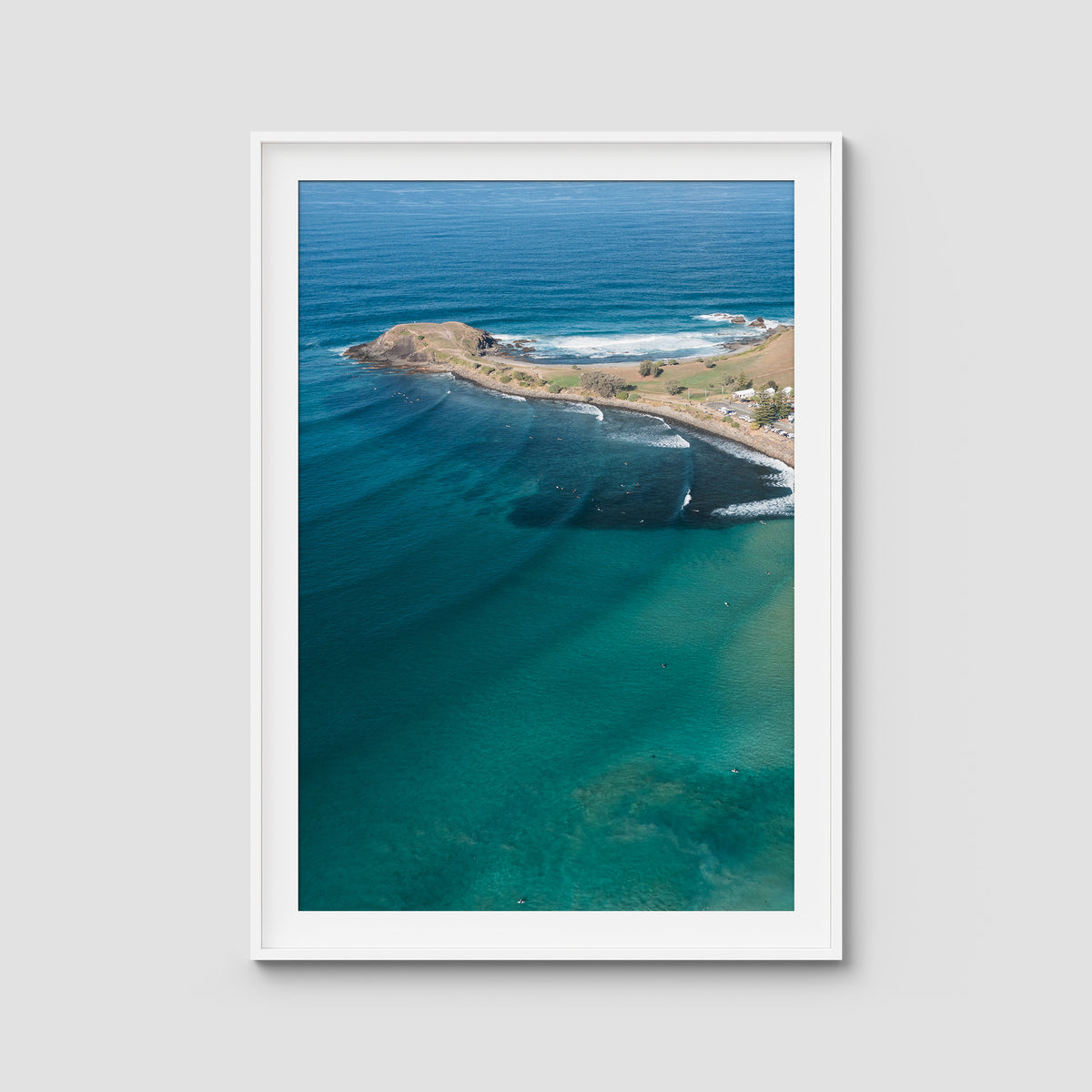 Crescent Head Swell Lines ii - Art Print - Traditional Frame - White - Portrait