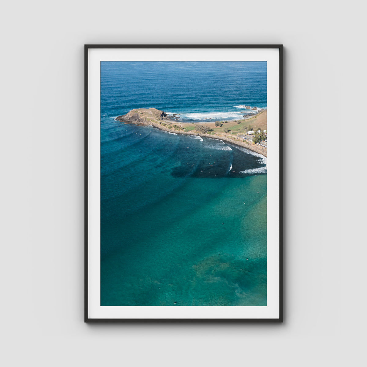 Crescent Head Swell Lines ii - Art Print - Traditional Frame - Black - Portrait