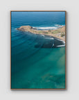 Crescent Head Swell Lines ii - Art Print - Float Frame Canvas - Raw Oak - Portrait
