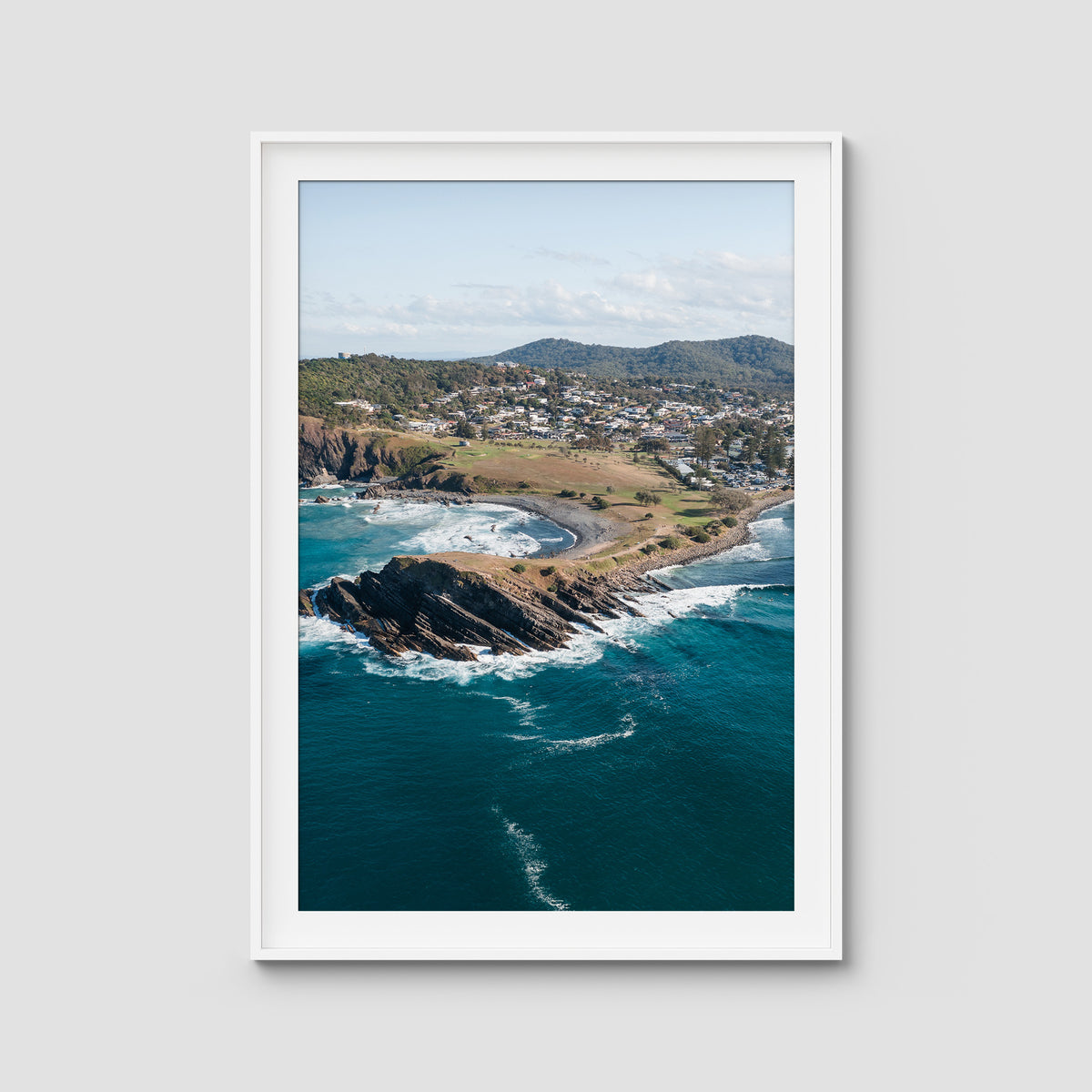 Crescent Head Headland ii - Art Print - Traditional Frame - White - Portrait