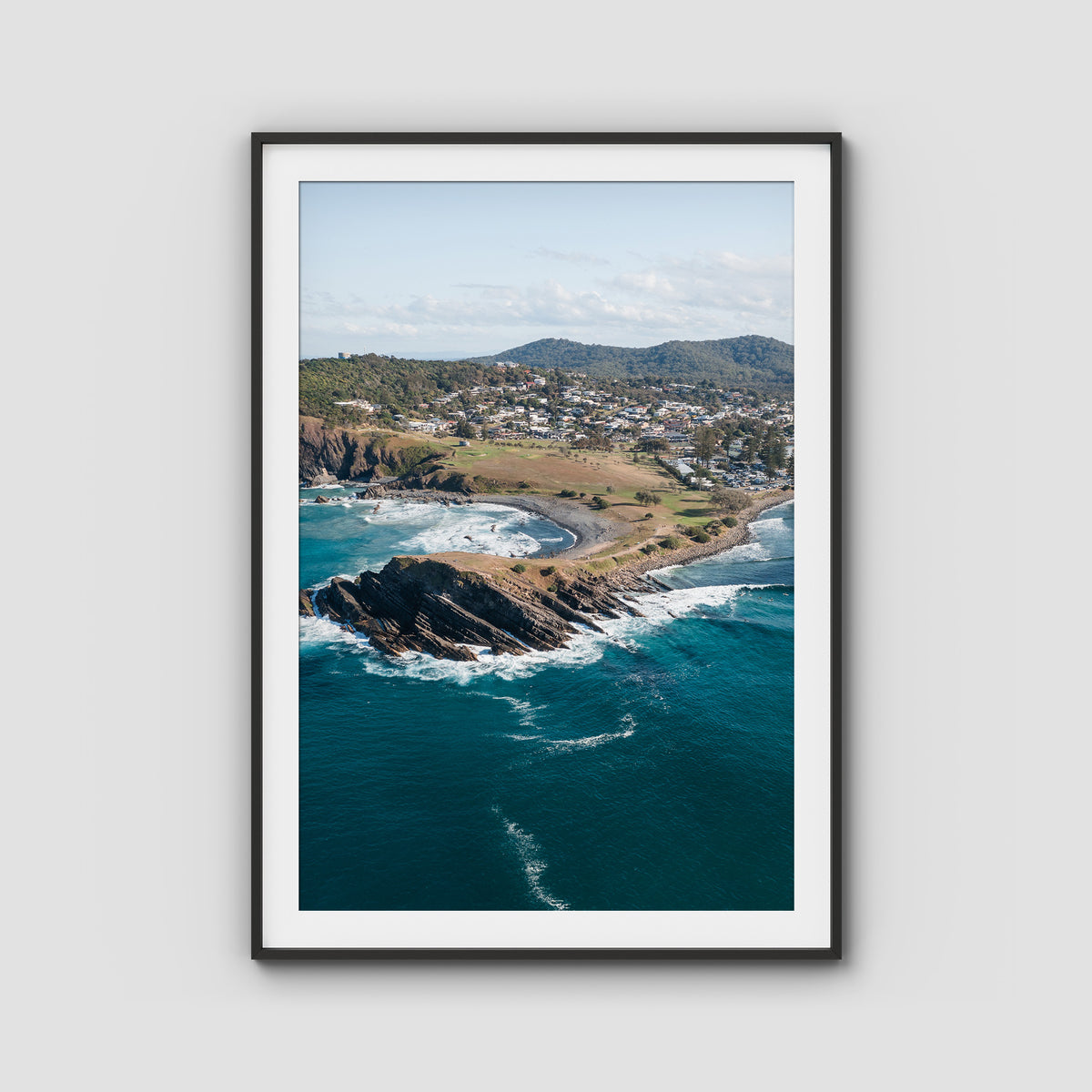 Crescent Head Headland ii - Art Print - Traditional Frame - Black - Portrait