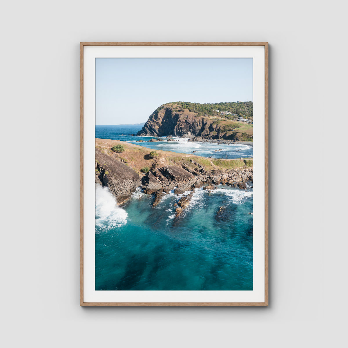 Crescent Head Point - Art Print - Traditional Frame - Raw Oak - Portrait