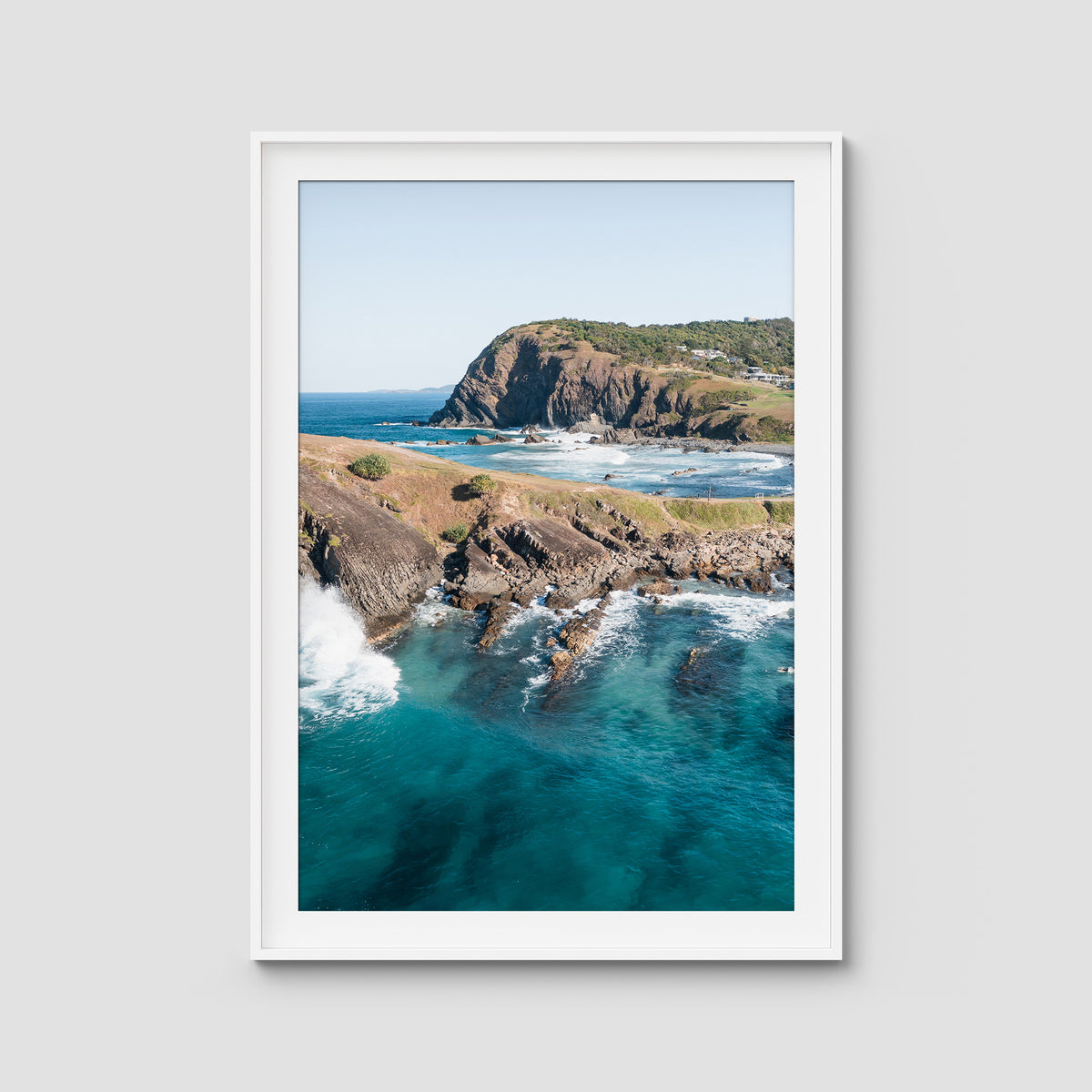 Crescent Head Point - Art Print - Traditional Frame - White - Portrait