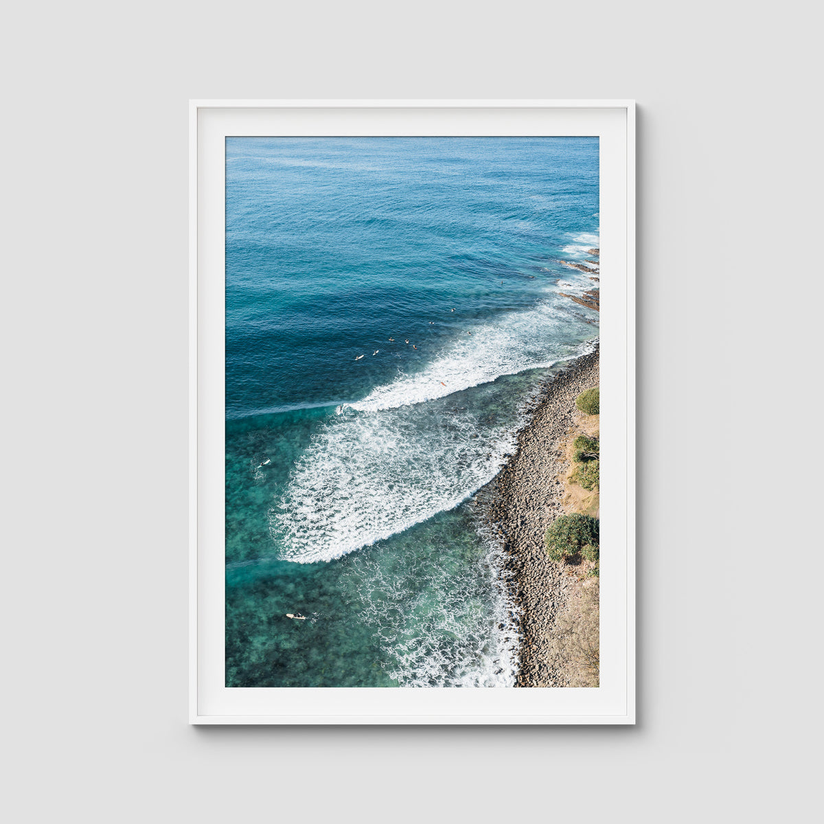 Headland Track - Crescent Head ii - Art Print - Traditional Frame - White - Portrait