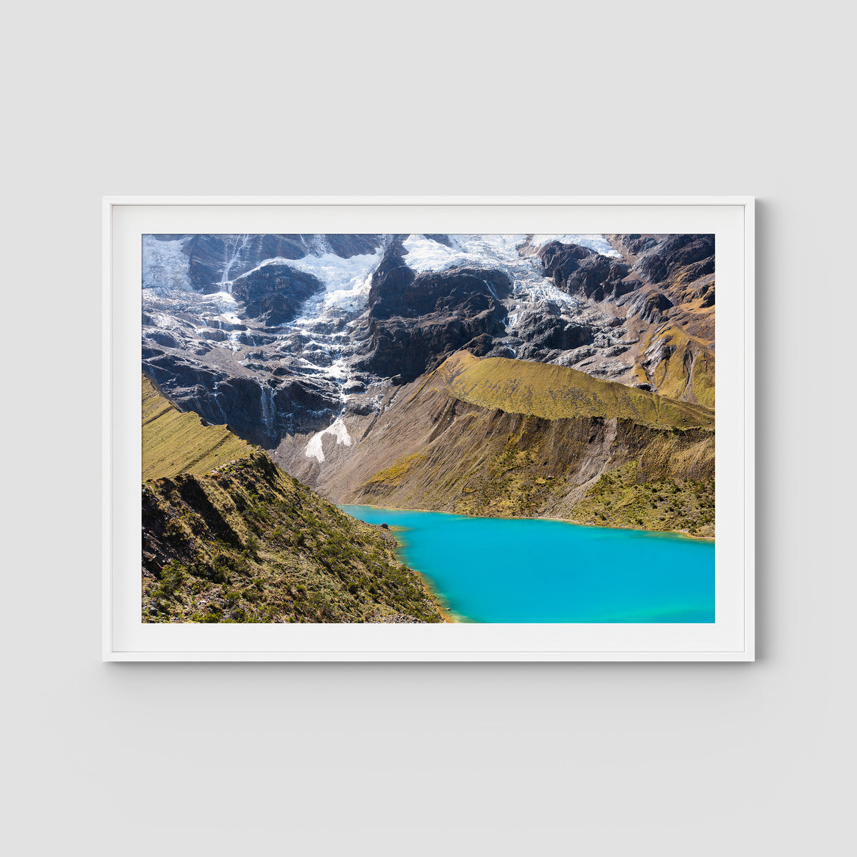 Humantay Lake - Peru - Fine Art Print - Traditional Frame - White - Landscape