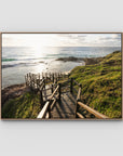 Champagne Pools Stairs - Fraser Island - Art Print - Float Frame Canvas - Raw Oak - Landscape