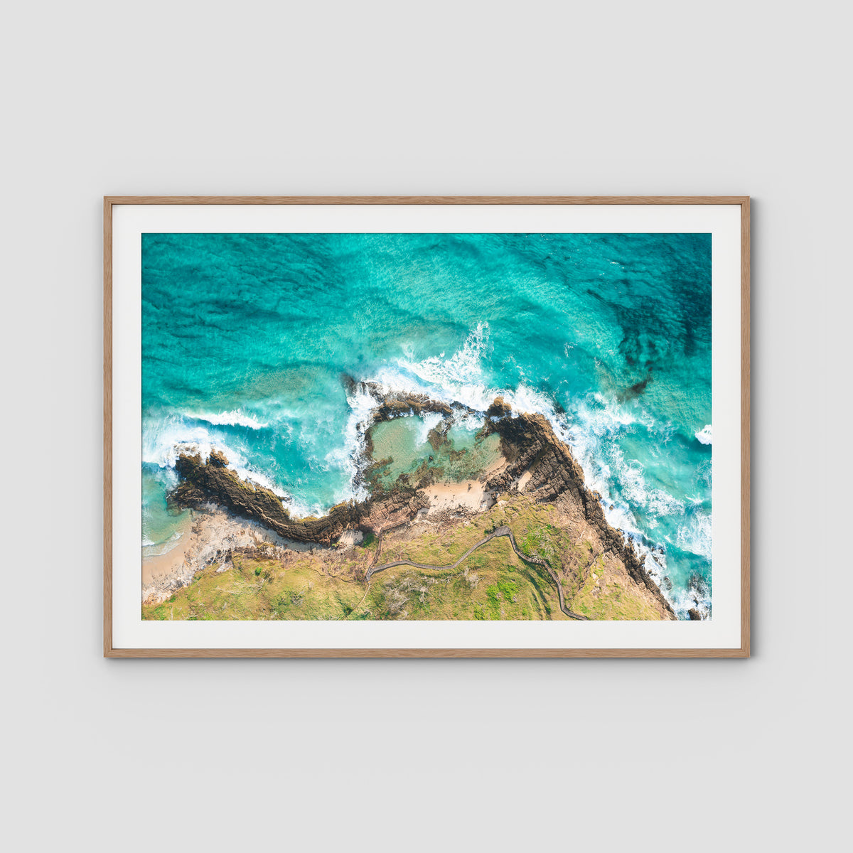 Champagne Pools - Fraser Island - Art Print - Traditional Frame - Raw Oak - Landscape