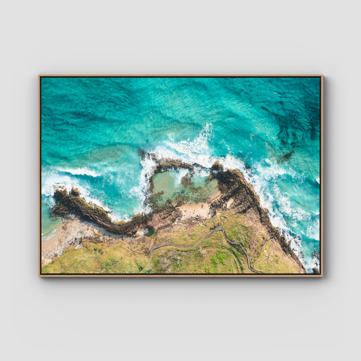 Champagne Pools - Fraser Island - Art Print - Float Frame Canvas - Raw Oak - Landscape