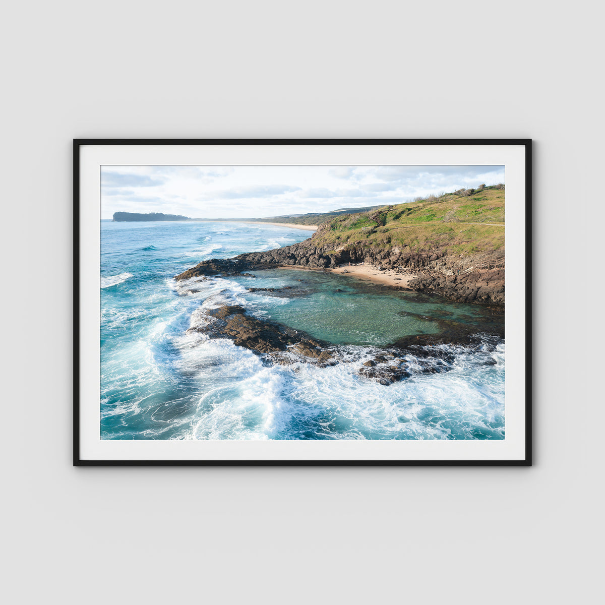 Champagne Pools ii - Fraser Island - Art Print - Traditional Frame - Black - Landscape