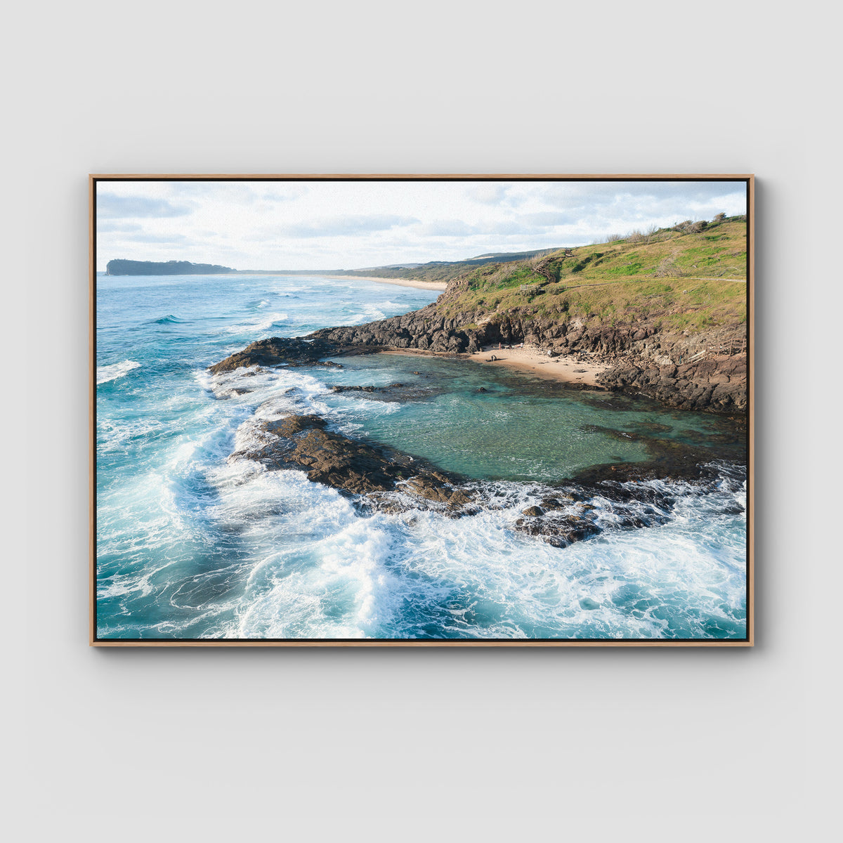 Champagne Pools ii - Fraser Island - Art Print - Float Frame Canvas - Raw Oak - Landscape