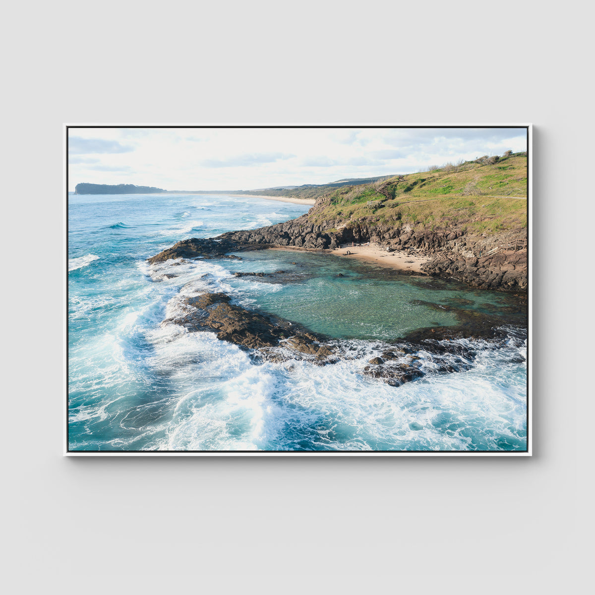 Champagne Pools ii - Fraser Island - Art Print - Float Frame Canvas - White - Landscape