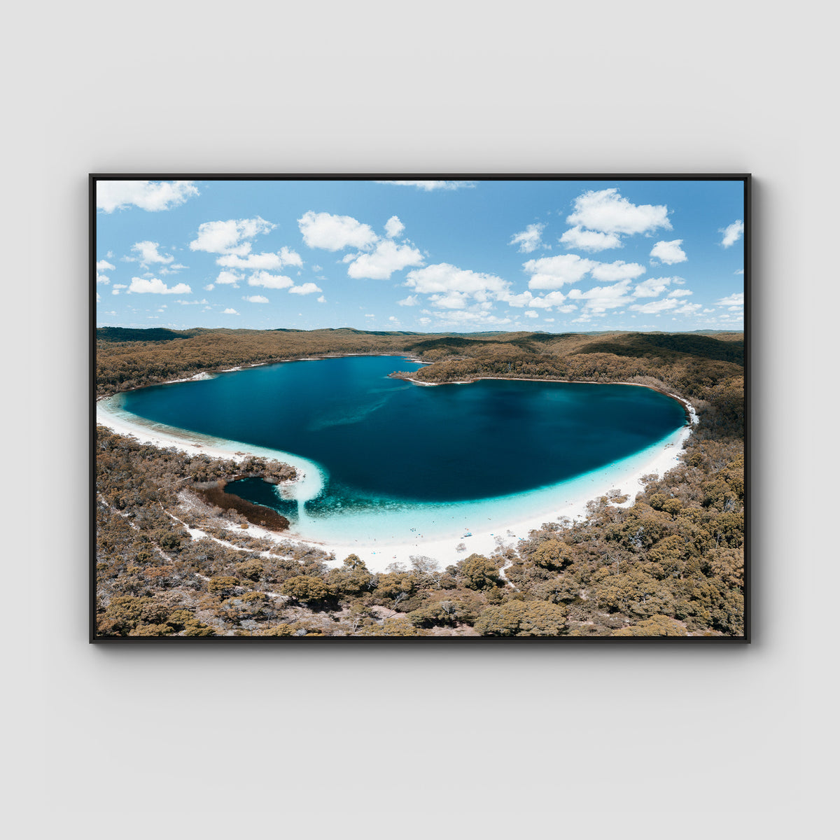 Lake McKenzie Panorama - Fraser Island - Art Print - Float Frame Canvas - Black - Landscape
