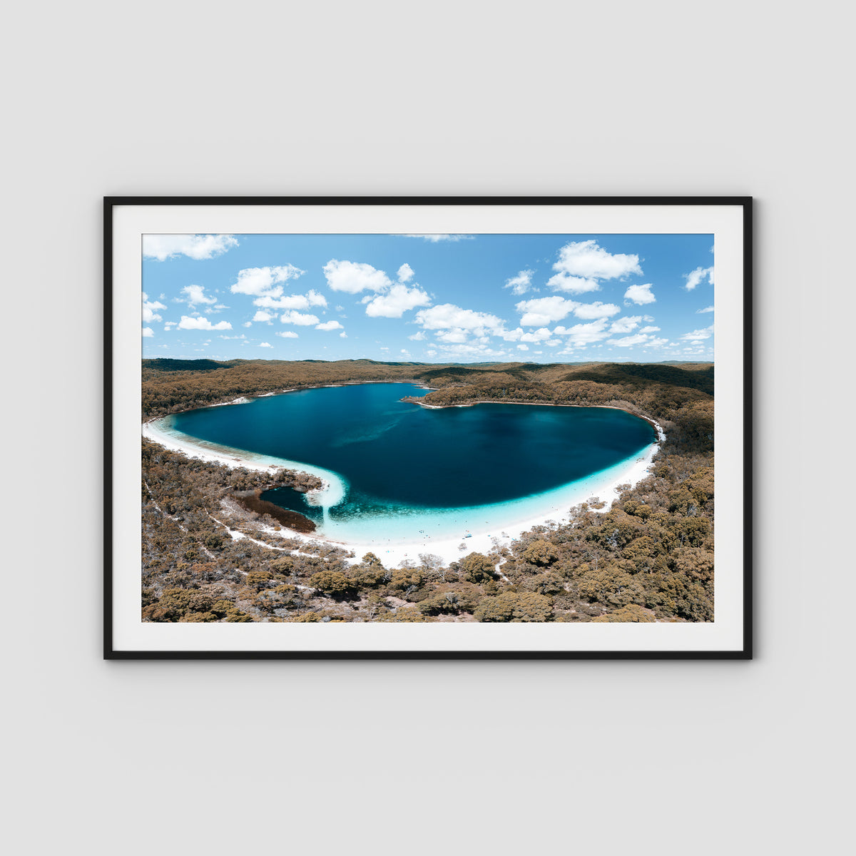 Lake McKenzie Panorama - Fraser Island - Art Print - Traditional Frame - Black - Landscape