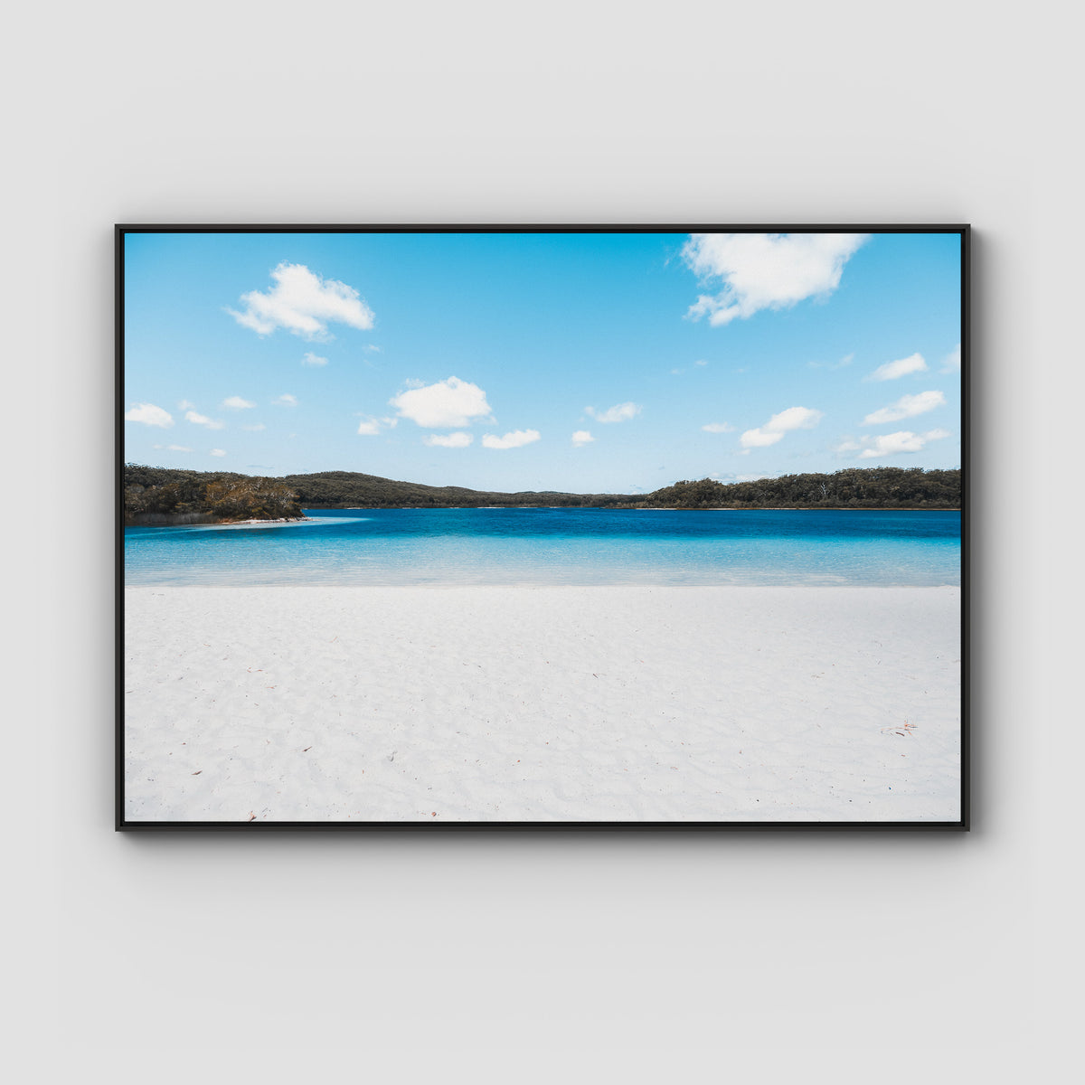 Lake McKenzie Beach - Fraser Island - Art Print - Float Frame Canvas - Black - Landscape