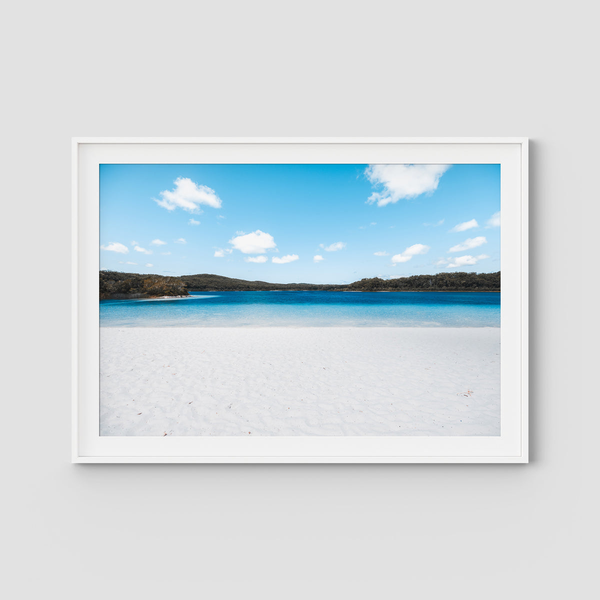 Lake McKenzie Beach - Fraser Island - Art Print - Traditional Frame - White - Landscape