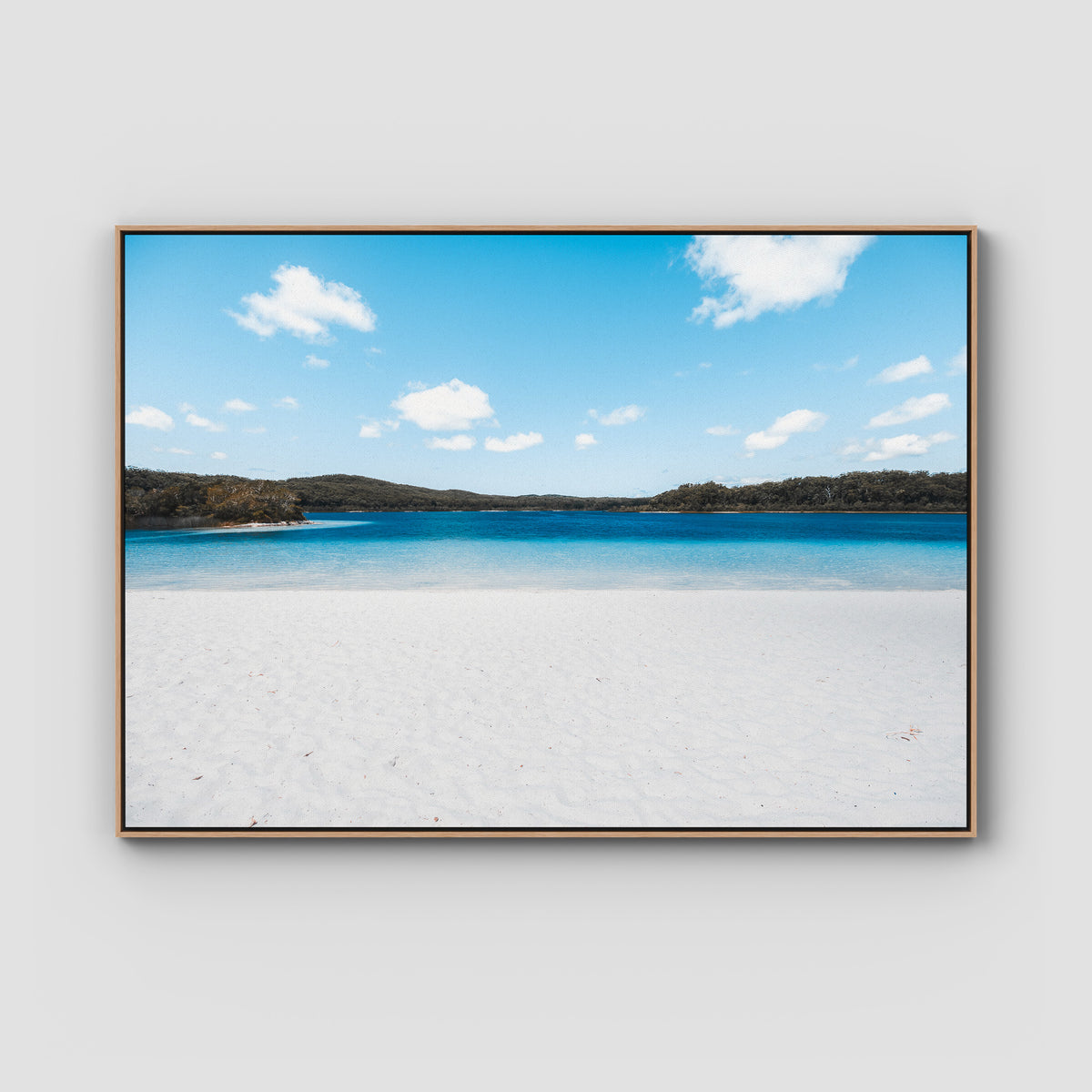 Lake McKenzie Beach - Fraser Island - Art Print - Float Frame Canvas - Raw Oak - Landscape