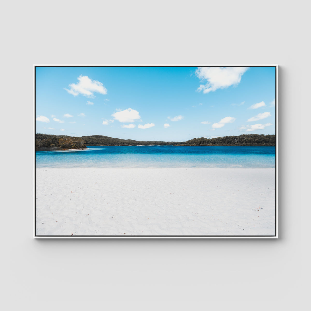 Lake McKenzie Beach - Fraser Island - Art Print - Float Frame Canvas - White - Landscape