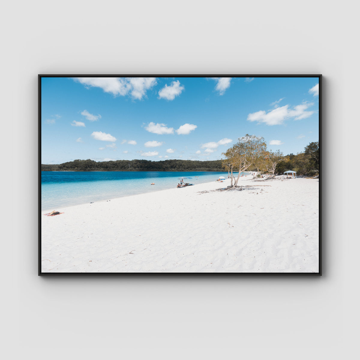 Lake McKenzie Beach ii - Fraser Island - Art Print - Float Frame Canvas - Black - Landscape