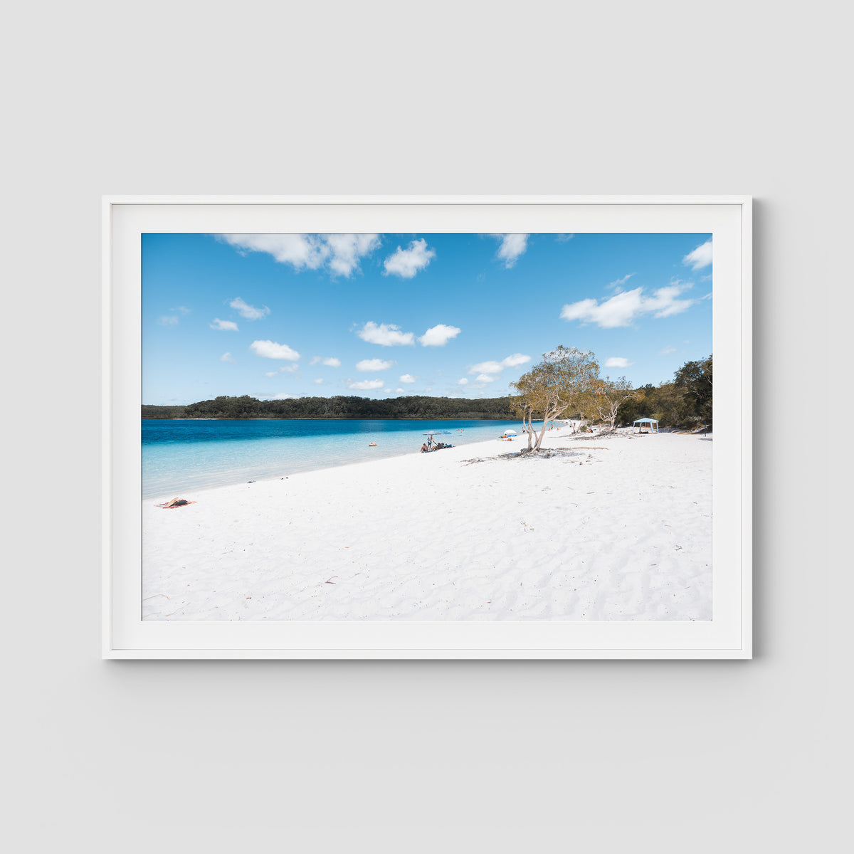 Lake McKenzie Beach ii - Fraser Island - Art Print - Traditional Frame - White - Landscape