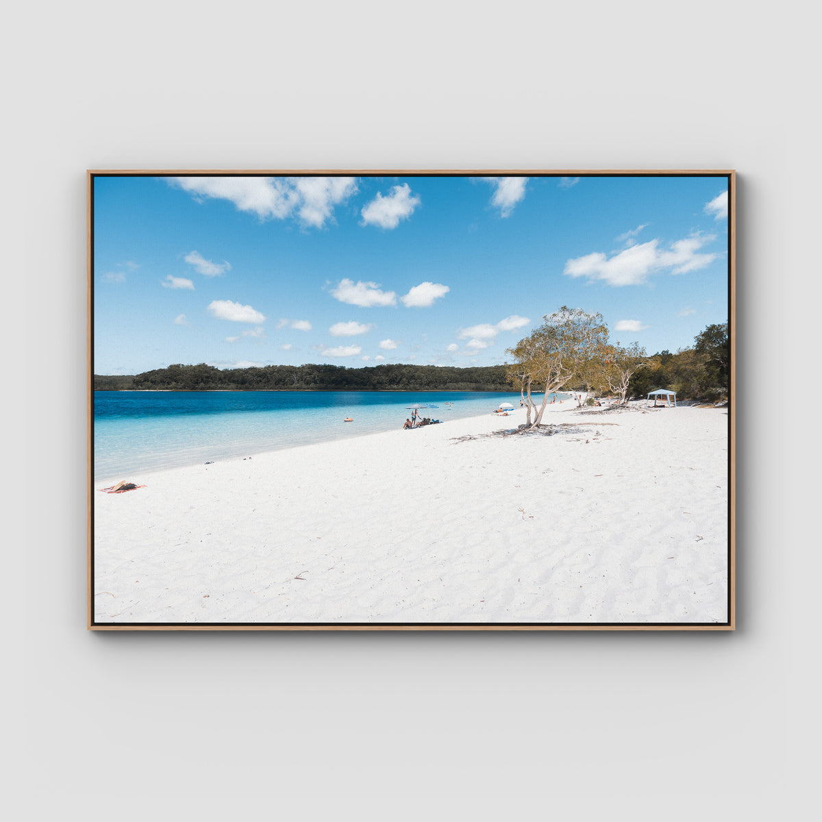 Lake McKenzie Beach ii - Fraser Island - Art Print - Float Frame Canvas - Raw Oak - Landscape