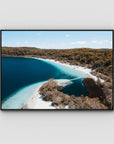 Lake McKenzie Aerial iii - Fraser Island - Art Print - Float Frame Canvas - Black - Landscape