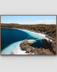 Lake McKenzie Aerial iii - Fraser Island - Art Print - Float Frame Canvas - Raw Oak - Landscape