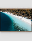 Lake McKenzie Aerial - Fraser Island - Art Print - Float Frame Canvas - Raw Oak - Landscape