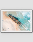 Maheno Shipwreck - Fraser Island - Art Print - Traditional Frame - Black - Landscape