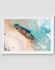 Maheno Shipwreck - Fraser Island - Art Print - Traditional Frame - White - Landscape