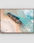 Maheno Shipwreck - Fraser Island - Art Print - Float Frame Canvas - Raw Oak - Landscape