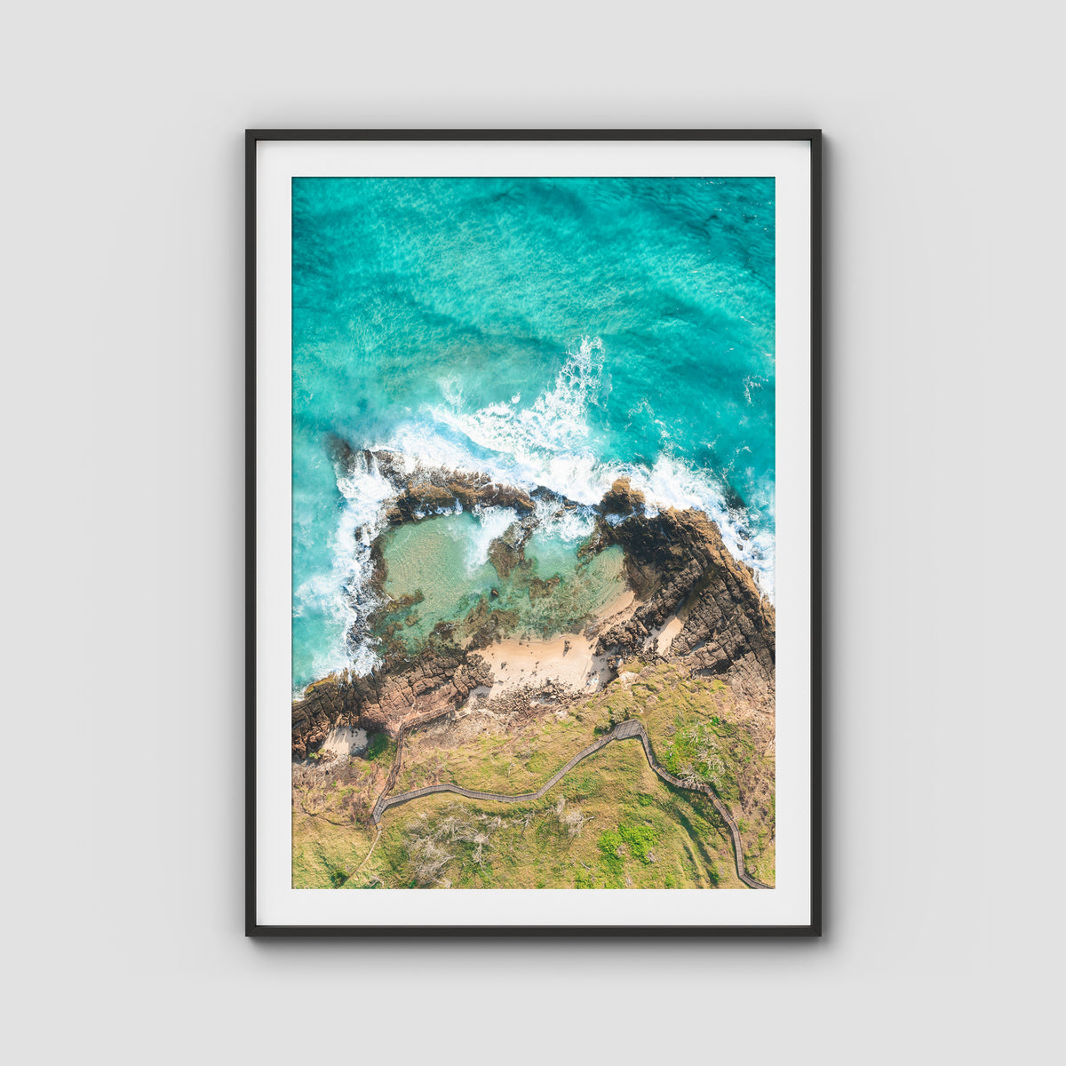 Champagne Pools - Fraser Island - Art Print - Traditional Frame - Black - Portrait