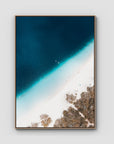 Lake McKenzie Top Down - Fraser Island - Art Print - Float Frame Canvas - Raw Oak - Portrait