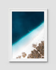 Lake McKenzie Top Down - Fraser Island - Art Print - Traditional Frame - White - Portrait