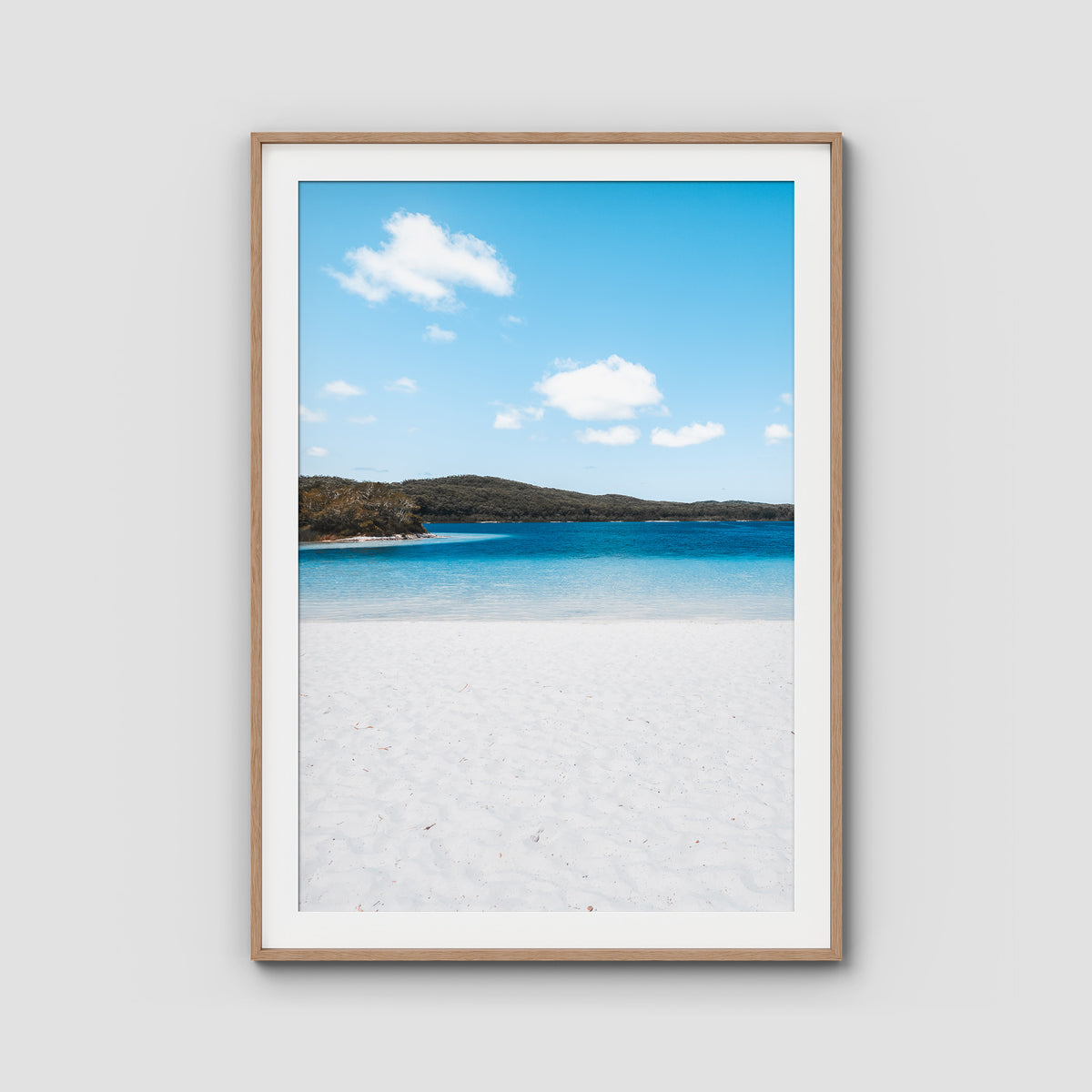 Lake McKenzie Beach - Fraser Island - Art Print - Traditional Frame - Raw Oak - Portrait