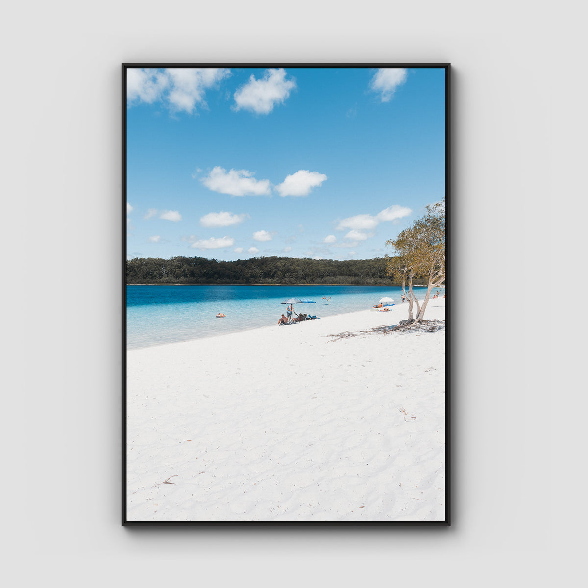 Lake McKenzie Beach ii - Fraser Island - Art Print - Float Frame Canvas - Black - Portrait
