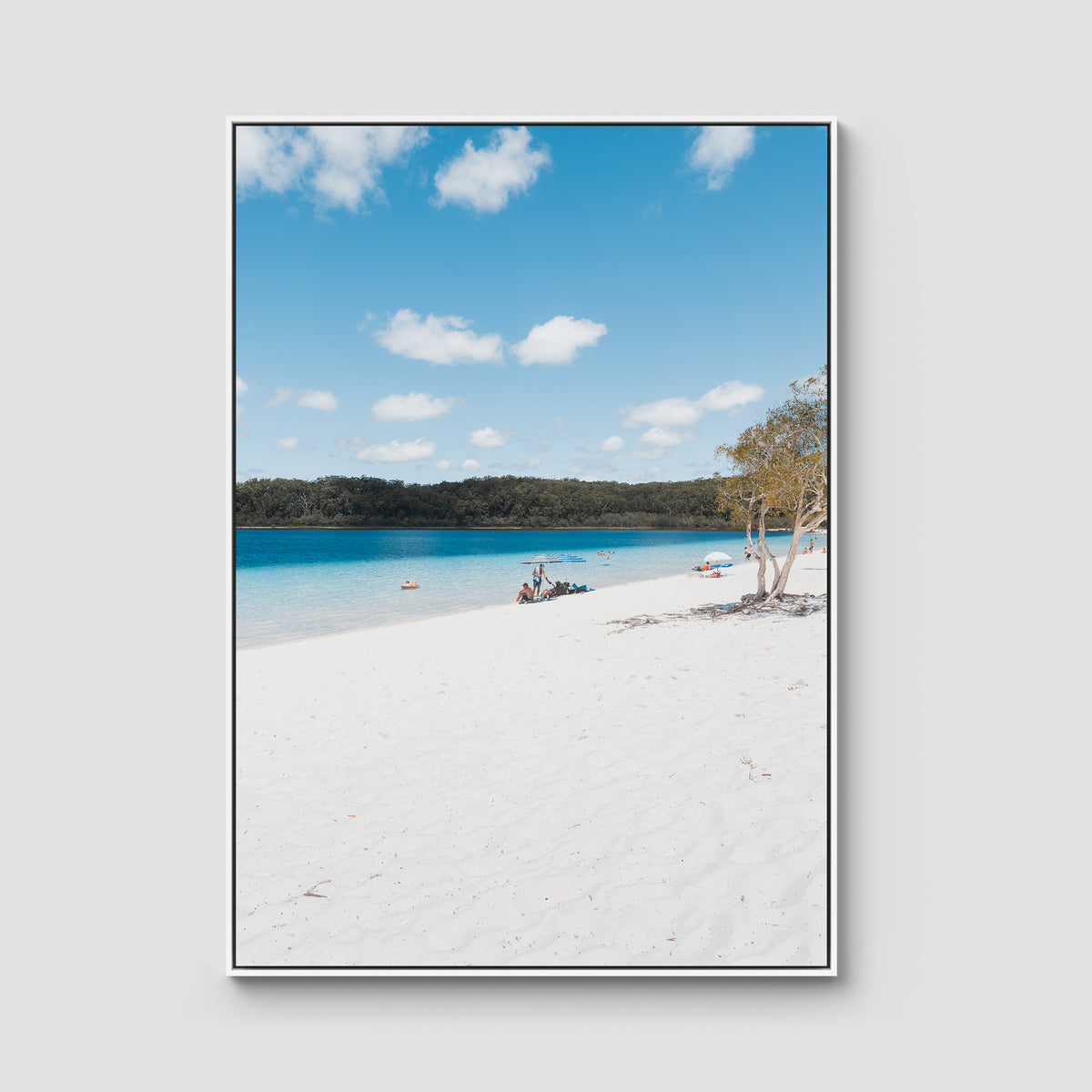 Lake McKenzie Beach ii - Fraser Island - Art Print - Float Frame Canvas - White - Portrait